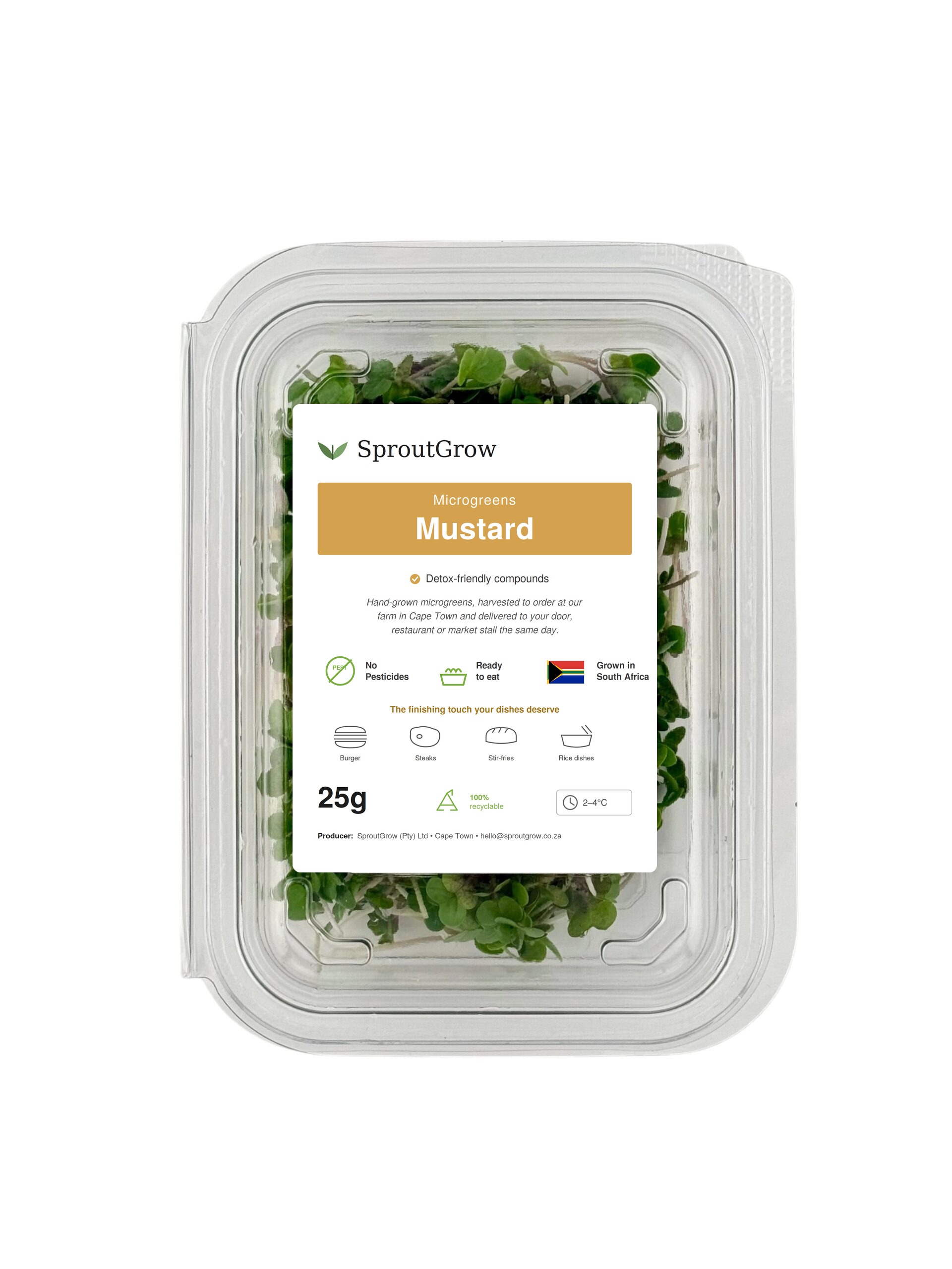 SproutGrow Mustard microgreens — 25g recyclable punnet