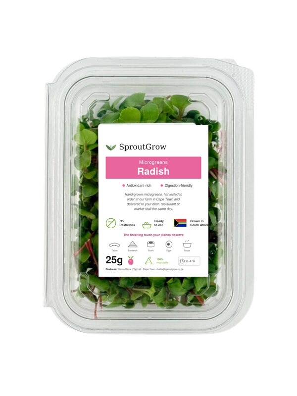 SproutGrow Radish microgreens — 25g recyclable punnet